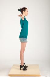 Whole Body Woman T poses Casual Slim Studio photo references